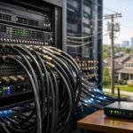 Kábelmodem termináló rendszer, amely gyors internetkapcsolatot biztosít.