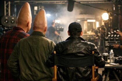 Újraforgatás a Csúcsfejek sorozatban a stúdióban.