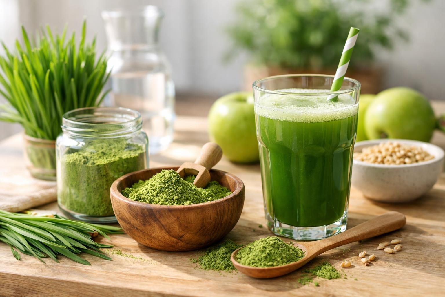 Zöldárpa italpor frissen szárított árpafűből, antioxidánsokban és vitaminokban gazdag napi kiegészítő.