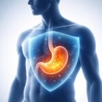 A gyomor savas közegének részletes ábrája emésztést segítő védőréteggel és klinikai magyarázattal