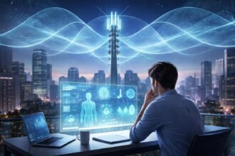 Ábra a 5G-hálózatok és emberi test közötti összefüggéseket szemléltetve, bizonyítékokra utalva